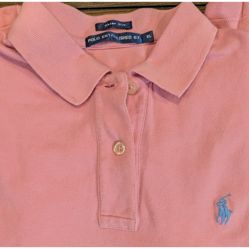 Polo‎ Ralph Lauren Golf Shirt Youth XL Pink Slim Fit Preppy For Girl